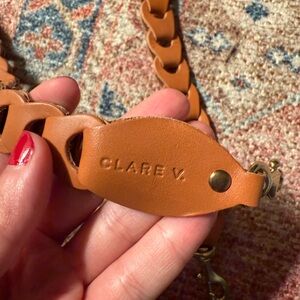 Clare V Double Veg Link Shoulder Bag Strap In Cuoio